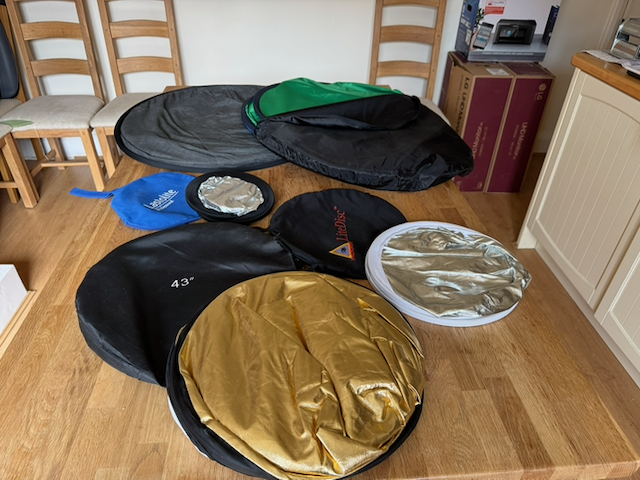 Set of reflectors and backdrops