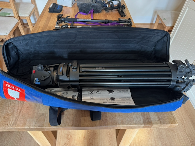 Tripod packed in carry case